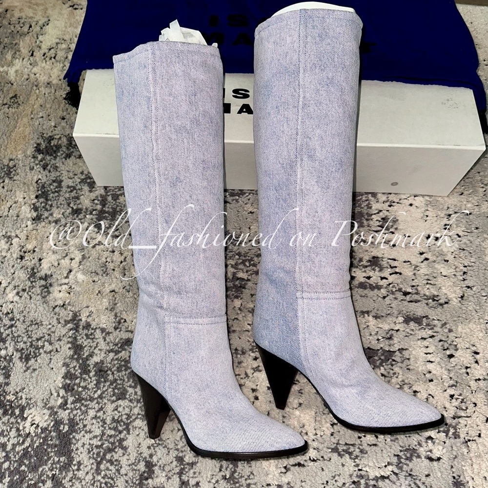 ISABEL MARANT Ririo Tall Heeled Denim Boots - Picture 6 of 15